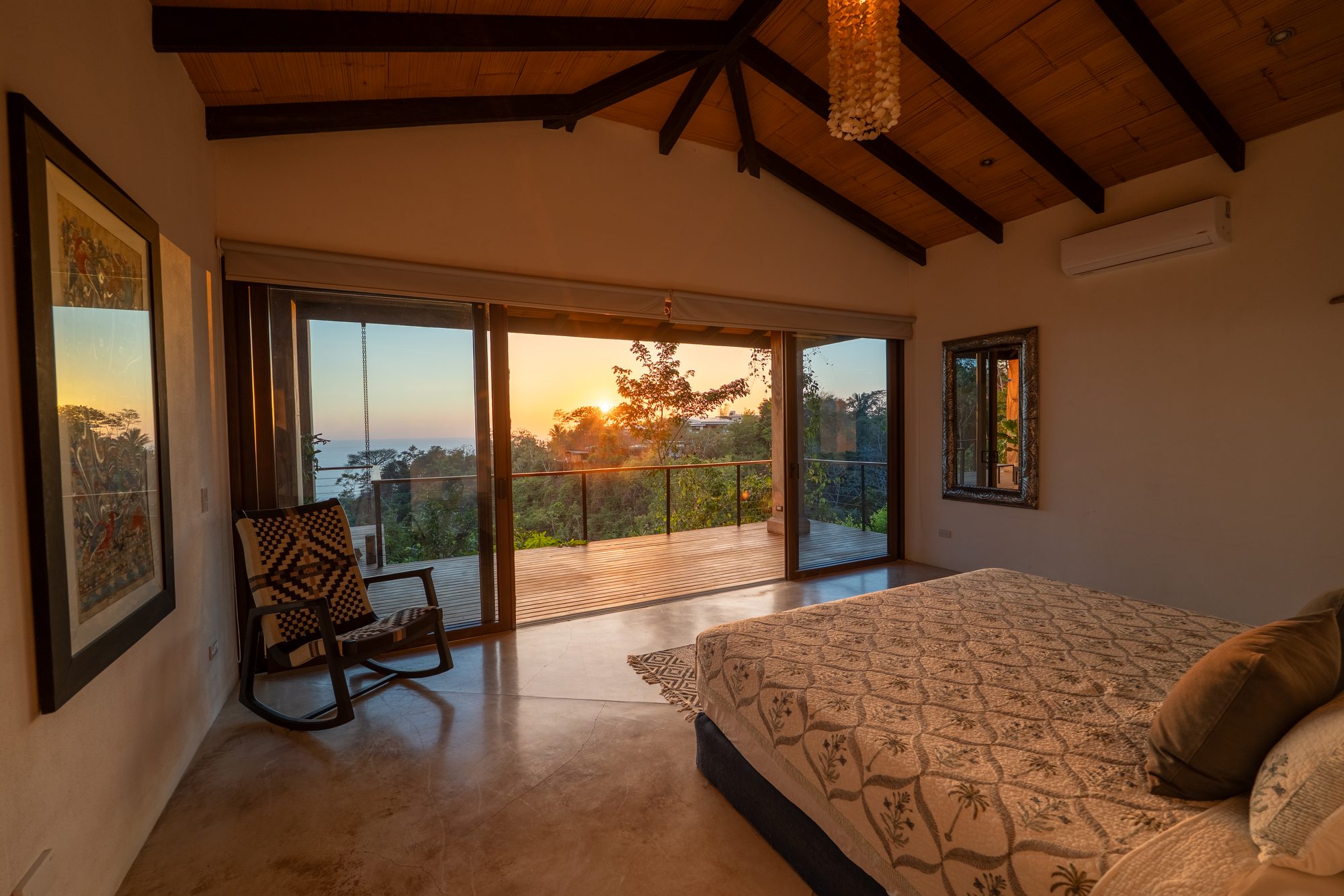 Master suite with sunset ocean view